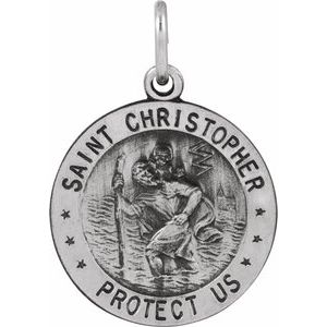 Sterling Silver 18 Mm Polished St. Christopher/Us Army Medal