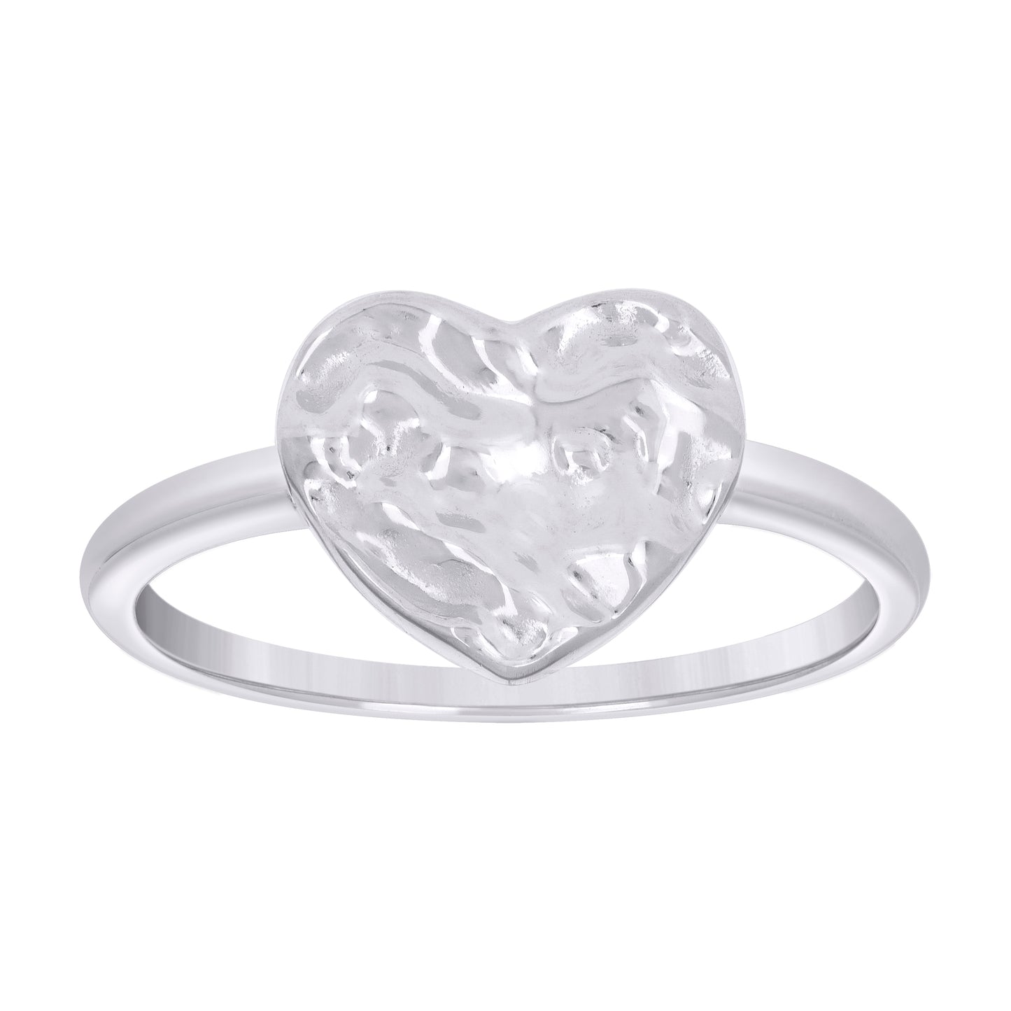 Sterling Silver Womens Heart Bridal Anniversary Wedding Engagement Band Ring