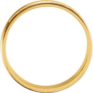 14K Yellow Or Rose Gold 6 mm Grooved Lightweight Comfort-Fit Flat Band