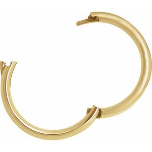 14K Yellow Or White Or Rose Gold CLIQ Hinged Adjustable Half Round Comfort-Fit Band