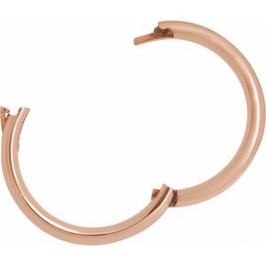 14K Yellow Or White Or Rose Gold CLIQ Hinged Adjustable Half Round Comfort-Fit Band