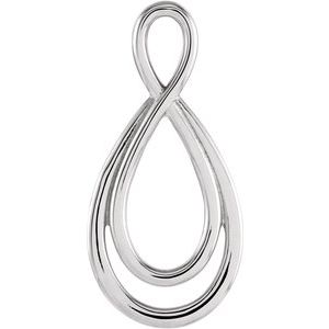Sterling Silver 22 X 11 Mm Polished Freeform Pendant