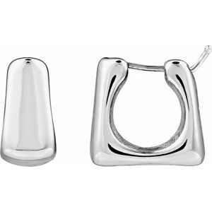 Sterling Silver 16.7 X 18.5 Mm Pair Hinged Polished Electroform Hoop Earrings