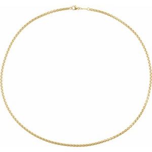 14K Yellow Or White Or Rose Gold Or Sterling Silver 2.6 Mm Lobster Clasp Polished Rounded Box Chain