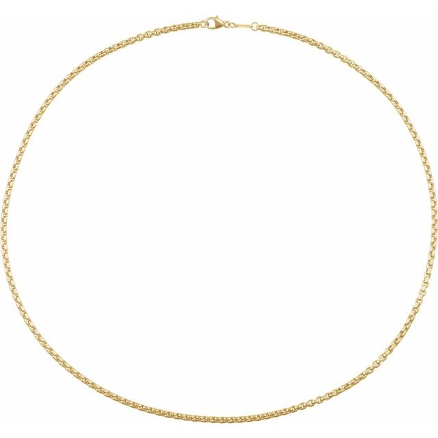 14K Yellow Gold Filled 1.8 Mm 18 In Lobster Clasp Polished Rounded Box Chain