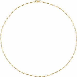 14K Yellow Gold Satellite Bar Cable Chain, Length: 18 In, Width: 1.7 Mm