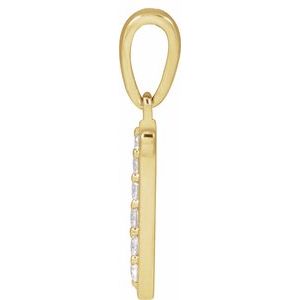 14K Yellow Gold Initial N Round G-H I1 1/10 Ctw Natural Diamond Initial Pendant