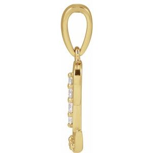 14K Yellow Gold Initial L Round G-H I1 1/10 Ctw Natural Diamond Initial Pendant