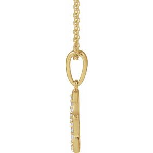 14K Yellow Gold Initial E Round G-H I1 1/10 Ctw Natural Diamond Initial Necklace, Length: 18 In