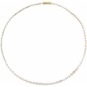 14K Yellow Gold Pear 4.7 X 3.1Mm G-H Si 10 Ctw Lab-Grown Diamond Line Necklace, Length: 16 In