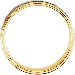 14K Yellow Or White Or Rose Gold Rope Edge Comfort-Fit Flat Band