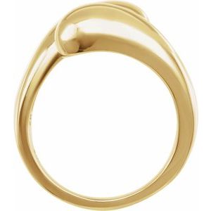 14K Yellow Gold Polished Bypass Ring Size 7