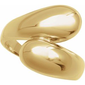 10K Yellow Gold Polished Bypass Ring Size 7