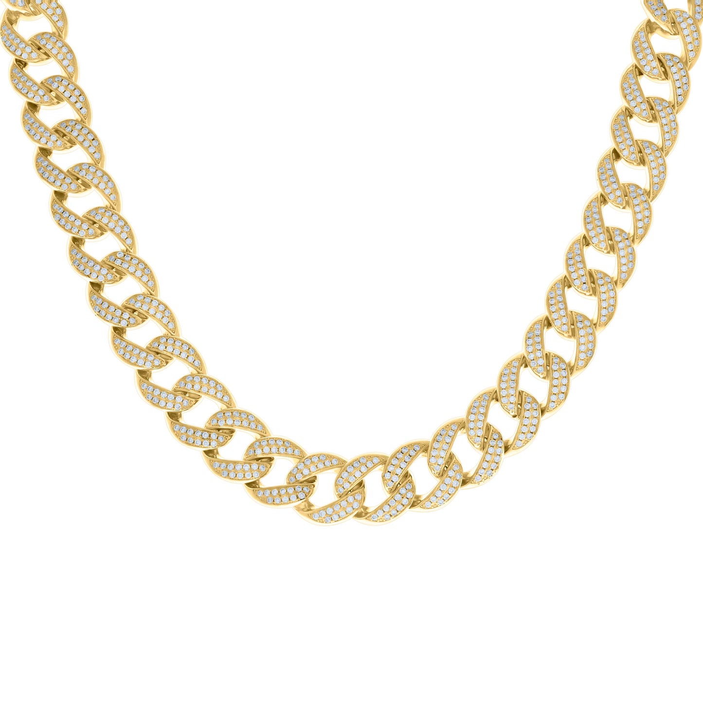 Sterling Silver Moissanite Miami Cuban Chain 14mm