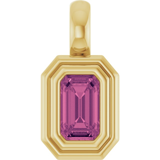 14K Yellow Gold Emerald  5 X 3 Mm Polished Natural Gemstone Charm/Pendant
