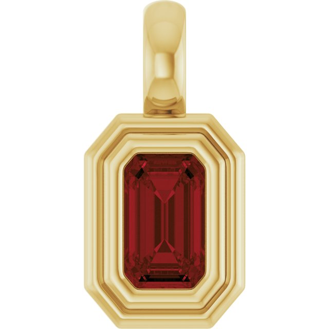 14K Yellow Gold Emerald  5 X 3 Mm Polished Natural Gemstone Charm/Pendant