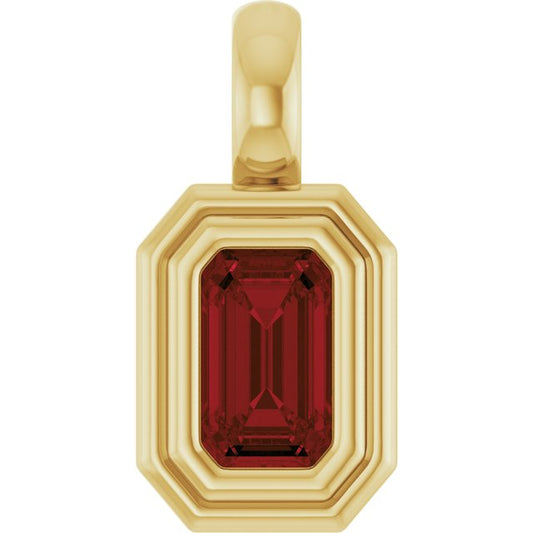 14K Yellow Gold Emerald  5 X 3 Mm Polished Natural Gemstone Charm/Pendant