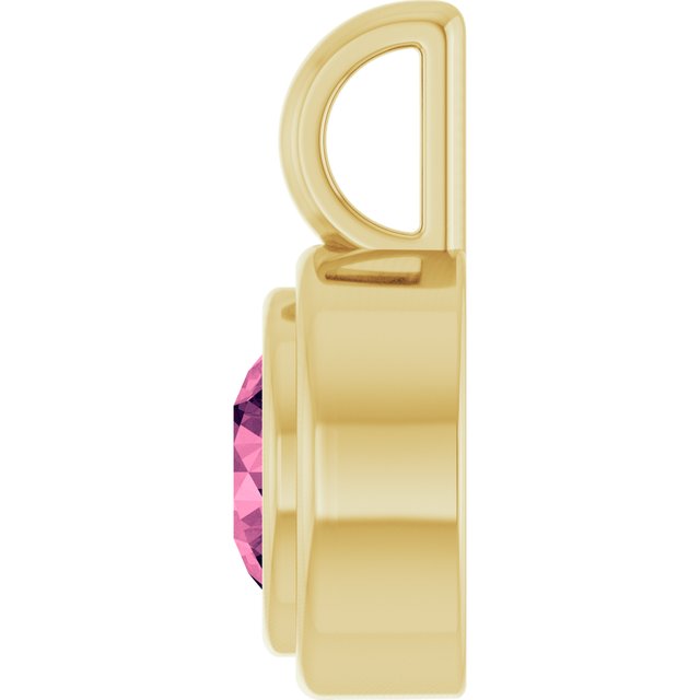 14K Yellow Gold Round Polished Natural Gemstone Charm/Pendant