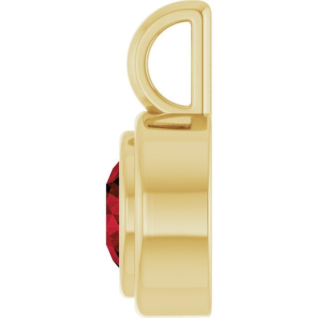 14K Yellow Gold Round Polished Natural Gemstone Charm/Pendant