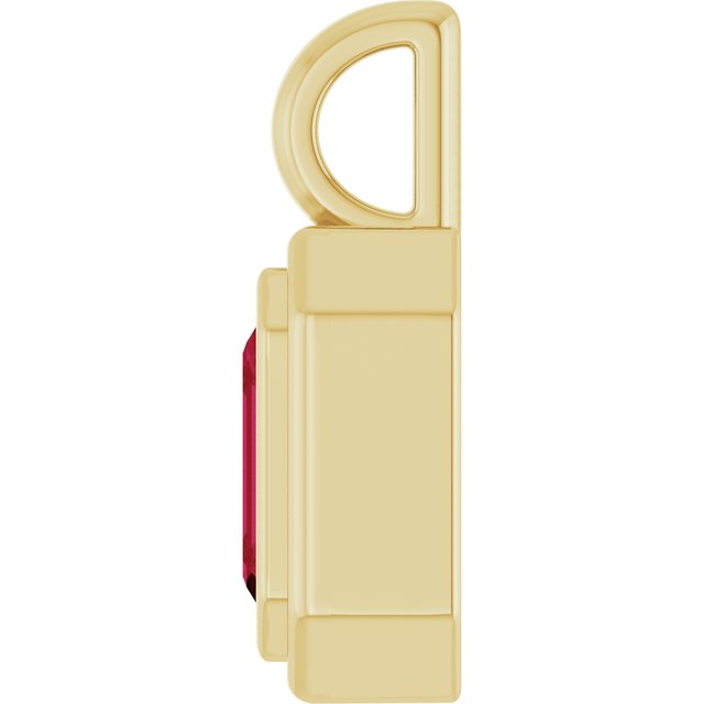 14K Yellow Gold Emerald Polished Lab-Grown Gemstone Charm/Pendant