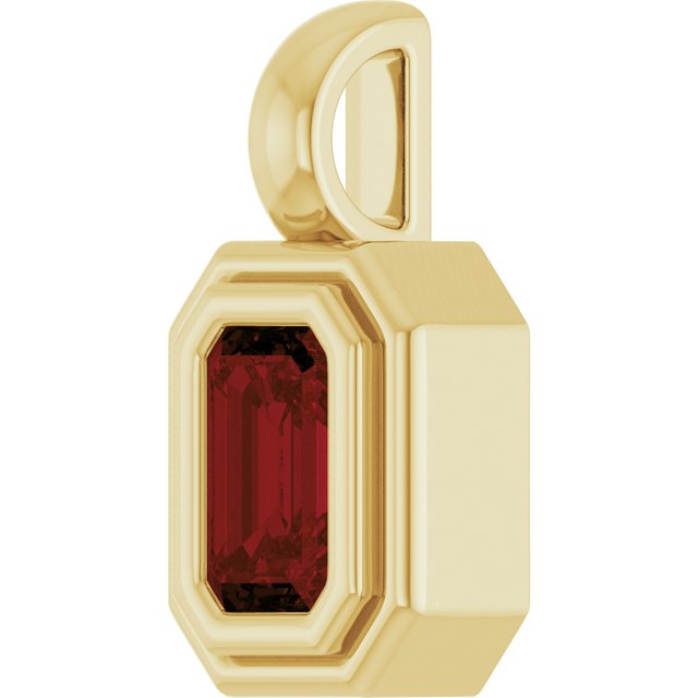 14K Yellow Gold Emerald  5 X 3 Mm Polished Natural Gemstone Charm/Pendant