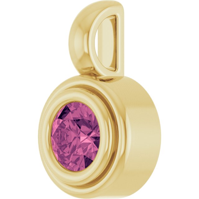 14K Yellow Gold Round Polished Natural Gemstone Charm/Pendant