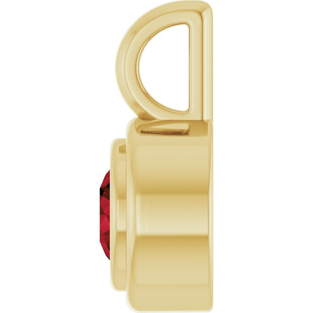 14K Yellow Gold Round Polished Natural Gemstone Charm/Pendant