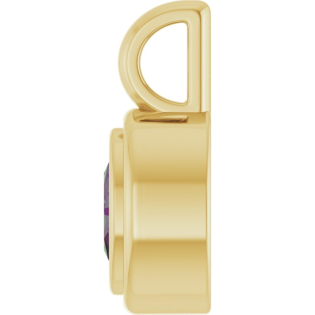 14K Yellow Gold Oval Polished Lab-Grown Diamond Charm/Pendant