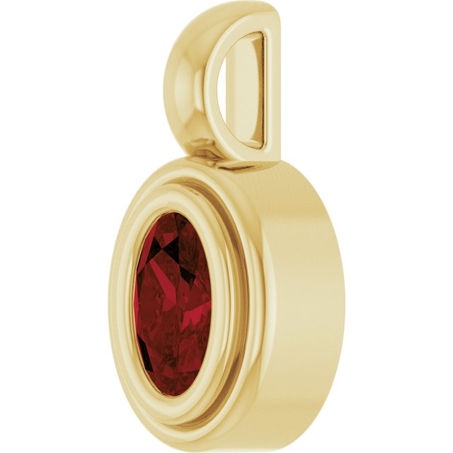 14K Yellow Gold Oval Polished Natural Gem Charm/Pendant