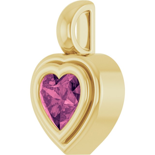 14K Yellow Gold Heart  5 X 5 Mm Polished Natural Gemstone Charm/Pendant