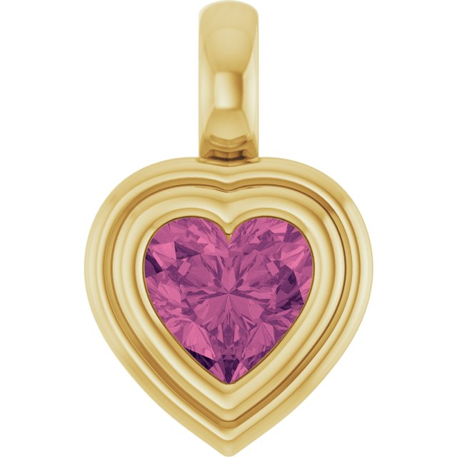 14K Yellow Gold Heart  5 X 5 Mm Polished Natural Gemstone Charm/Pendant