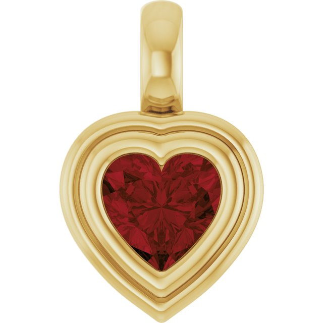 14K Yellow Gold Heart  5 X 5 Mm Polished Natural Gemstone Charm/Pendant