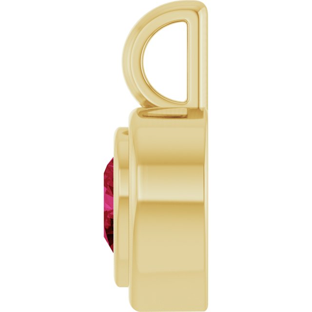 14K Yellow Gold Heart  5 X 5 Mm Polished Lab-Grown Gemstone Charm/Pendant