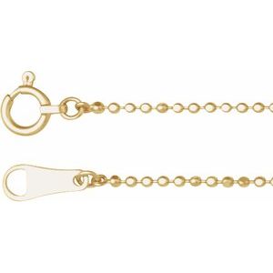 10K Yellow Gold Diamond-Cut Bead Chain, Length: 24 In, Width: 1.2 Mm