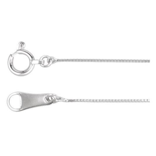 Platinum .5 Mm 18 In Spring Ring Polished Box Chain