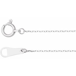 Platinum Spring Ring Diamond-Cut Cable Chain, Length: 18 In, Width: .7 Mm