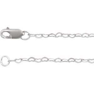 14K Yellow Or White Or Rose Gold Or Sterling Silver 1.9 Mm Lobster Clasp Flat Heart Chain