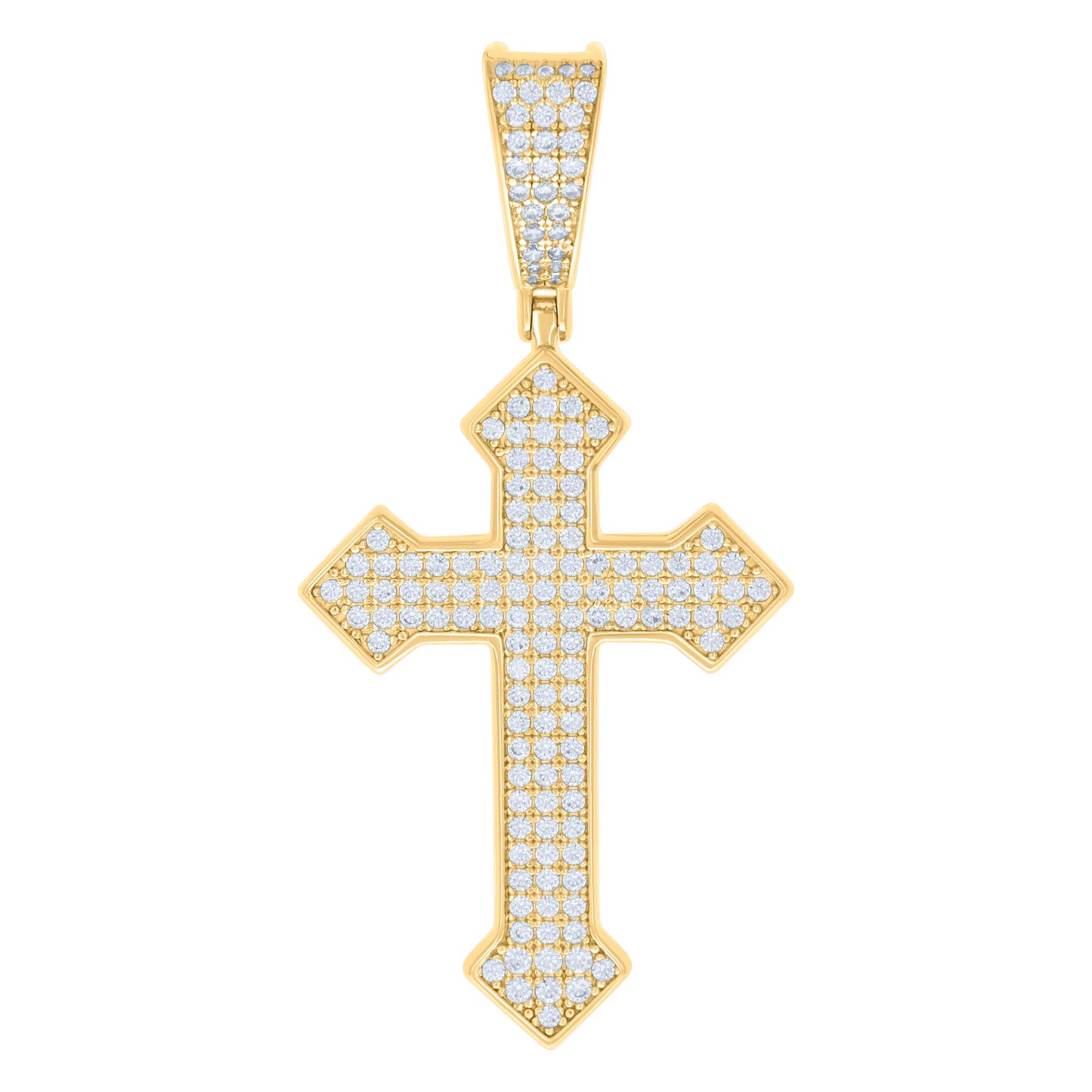 Sterling Silver Mens 1.22ct Moissanite Cross Religious Charm Pendant