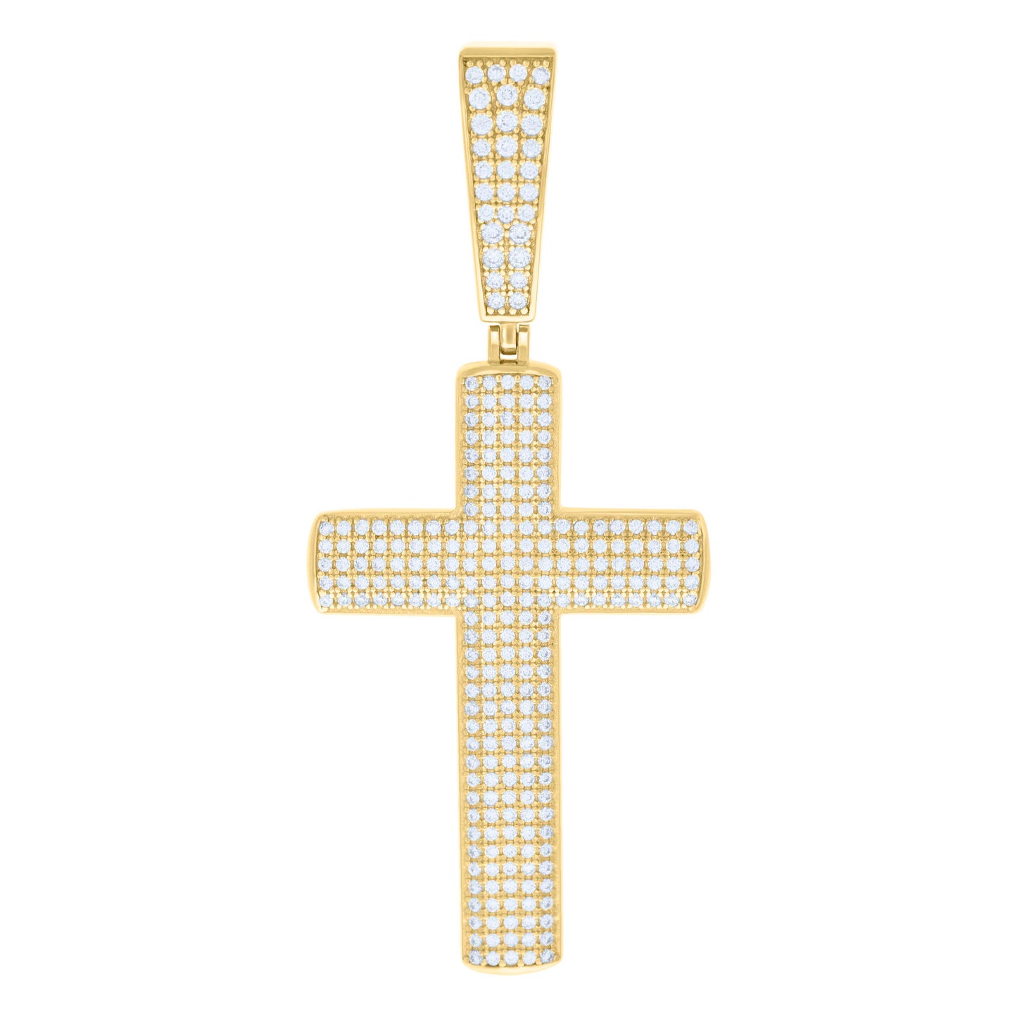Sterling Silver Mens 1.26ct Moissanite Cross Religious Charm Pendant