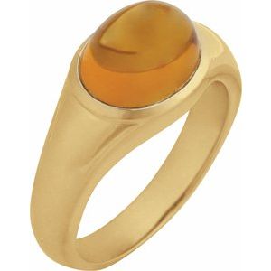14K Yellow Gold Oval 10 X 8 Mm Natural Citrine Ring Size 7