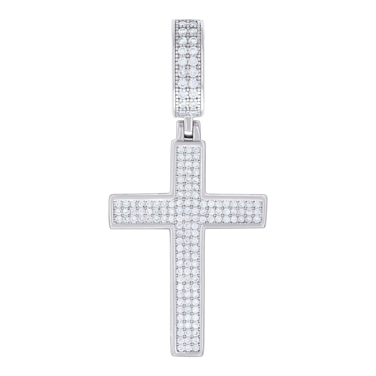 Sterling Silver Or Yellow-tone Mens Moissanite Cross Religious Charm Pendant