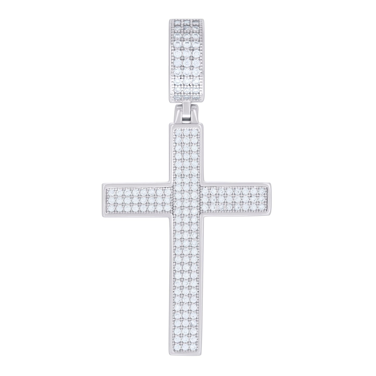 Sterling Silver Or Yellow-tone Mens Moissanite Cross Religious Charm Pendant