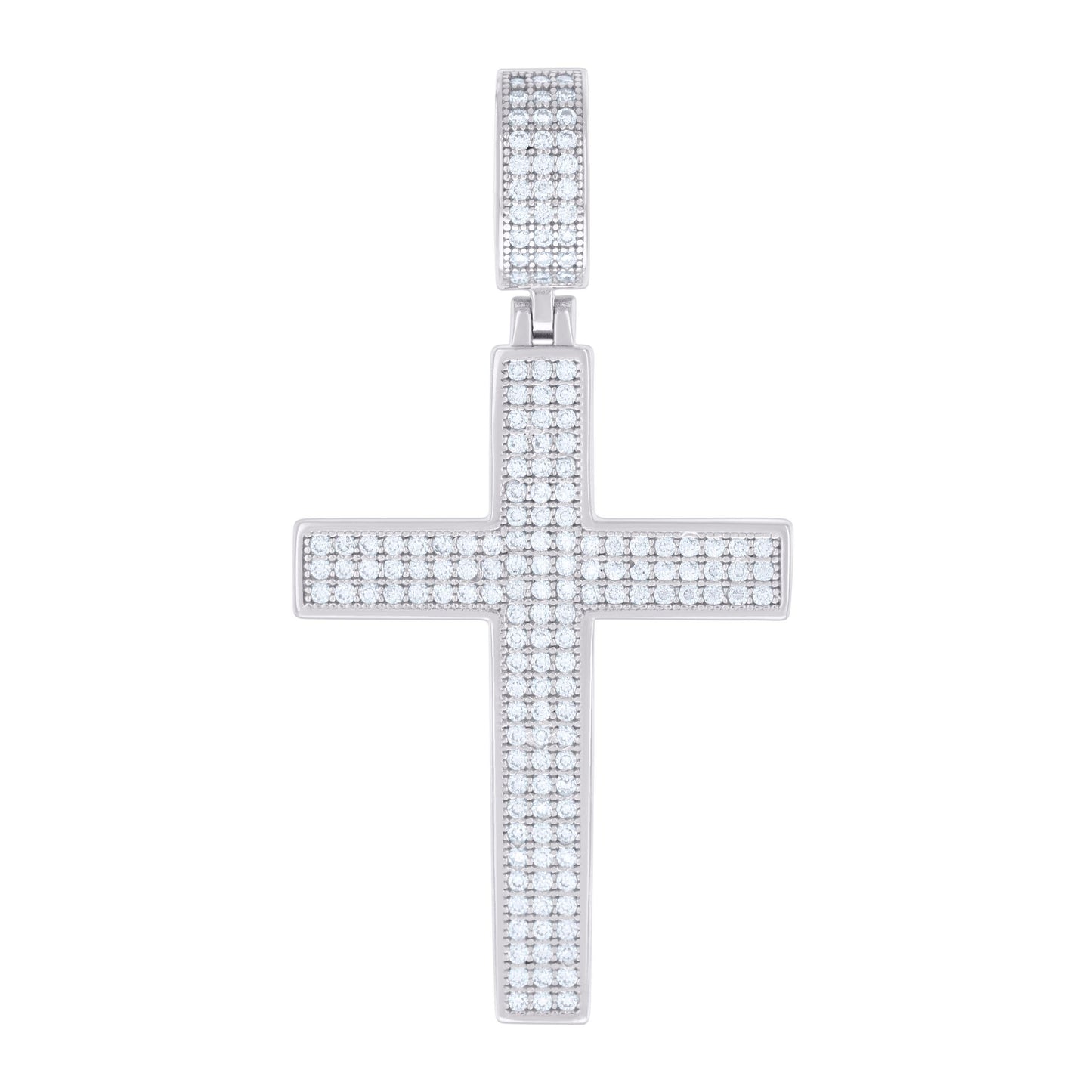 Sterling Silver Or Yellow-tone Mens Moissanite Cross Religious Charm Pendant