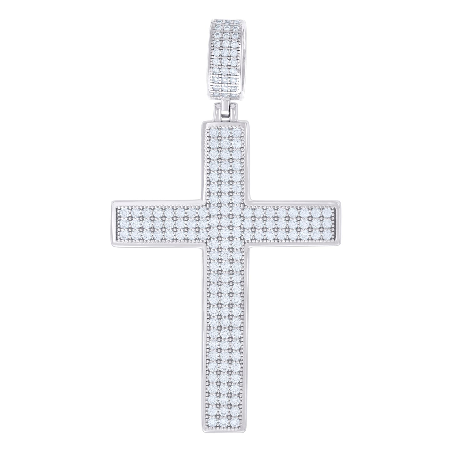 Sterling Silver Or Yellow-tone Mens Moissanite Cross Religious Charm Pendant