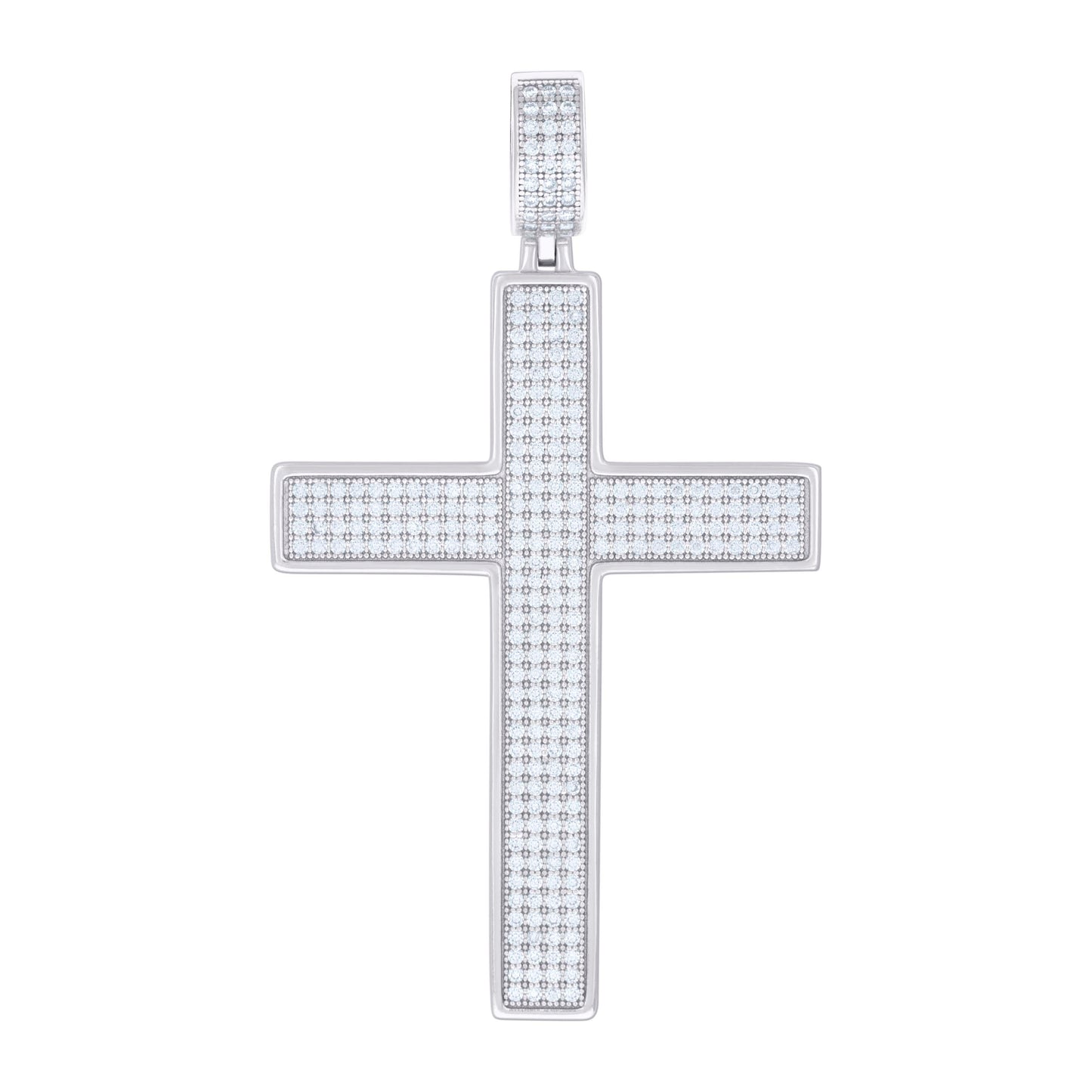 Sterling Silver Or Yellow-tone Mens Moissanite Cross Religious Charm Pendant