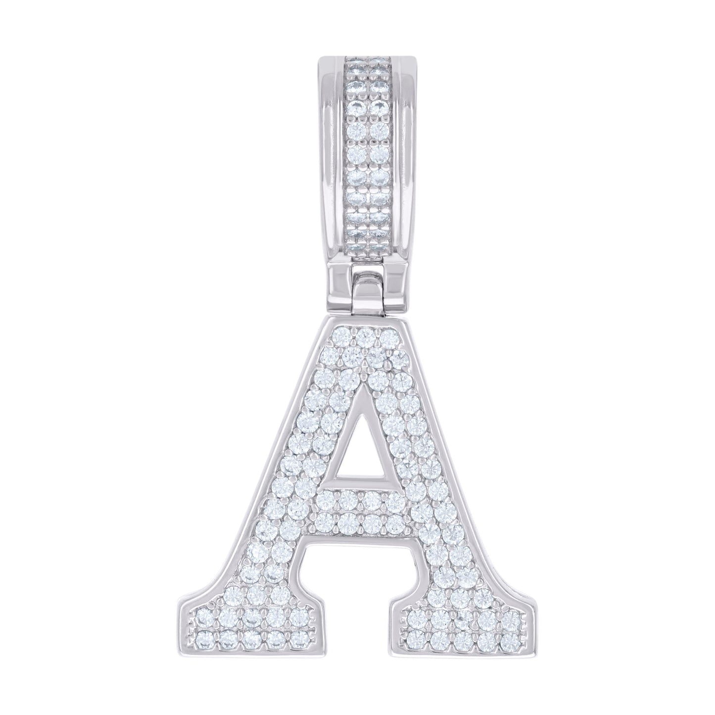Sterling Silver Or Yellow-tone Unisex 0.50ct Moissanite Initial Alphabet Charm Pendant