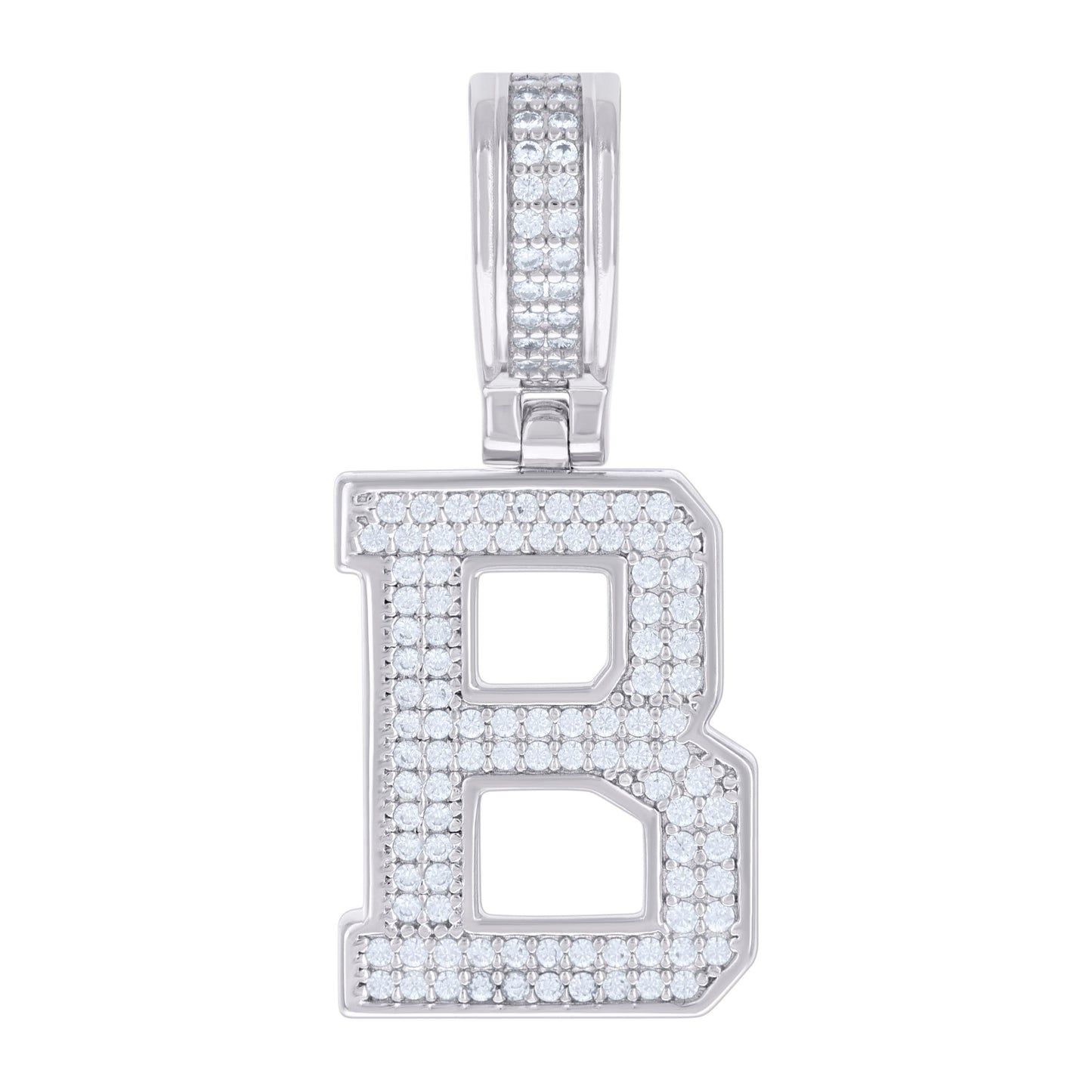 Sterling Silver Or Yellow-tone Unisex 0.50ct Moissanite Initial Alphabet Charm Pendant