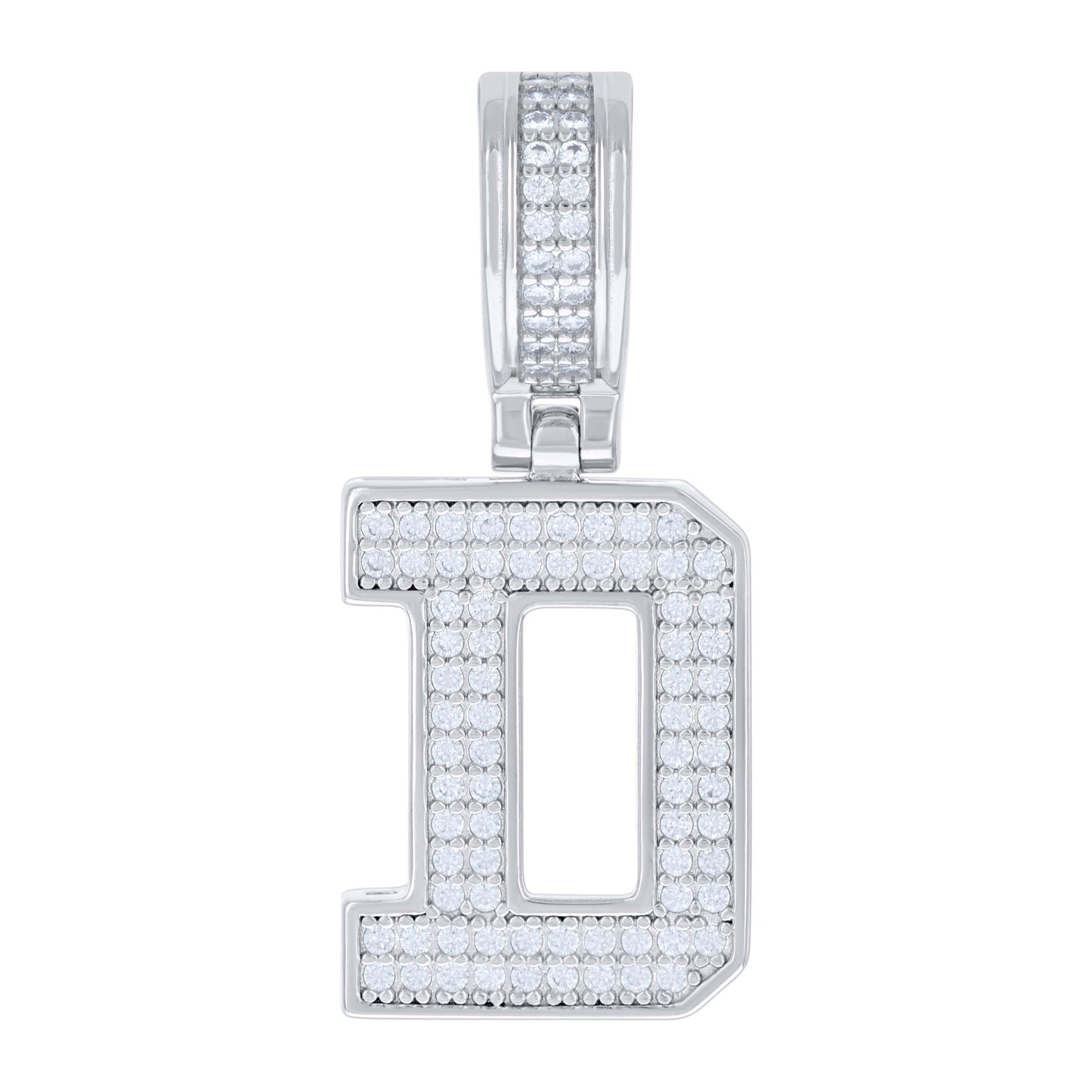Sterling Silver Or Yellow-tone Unisex 0.50ct Moissanite Initial Alphabet Charm Pendant
