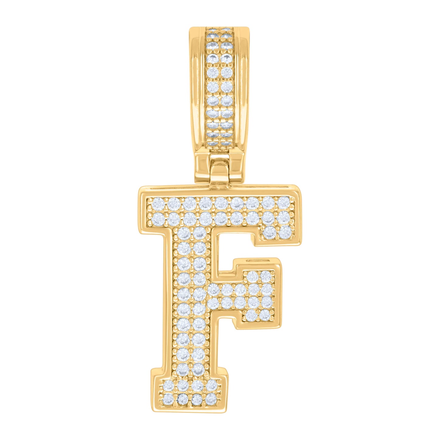 Sterling Silver Or Yellow-tone Unisex 0.50ct Moissanite Initial Alphabet Charm Pendant