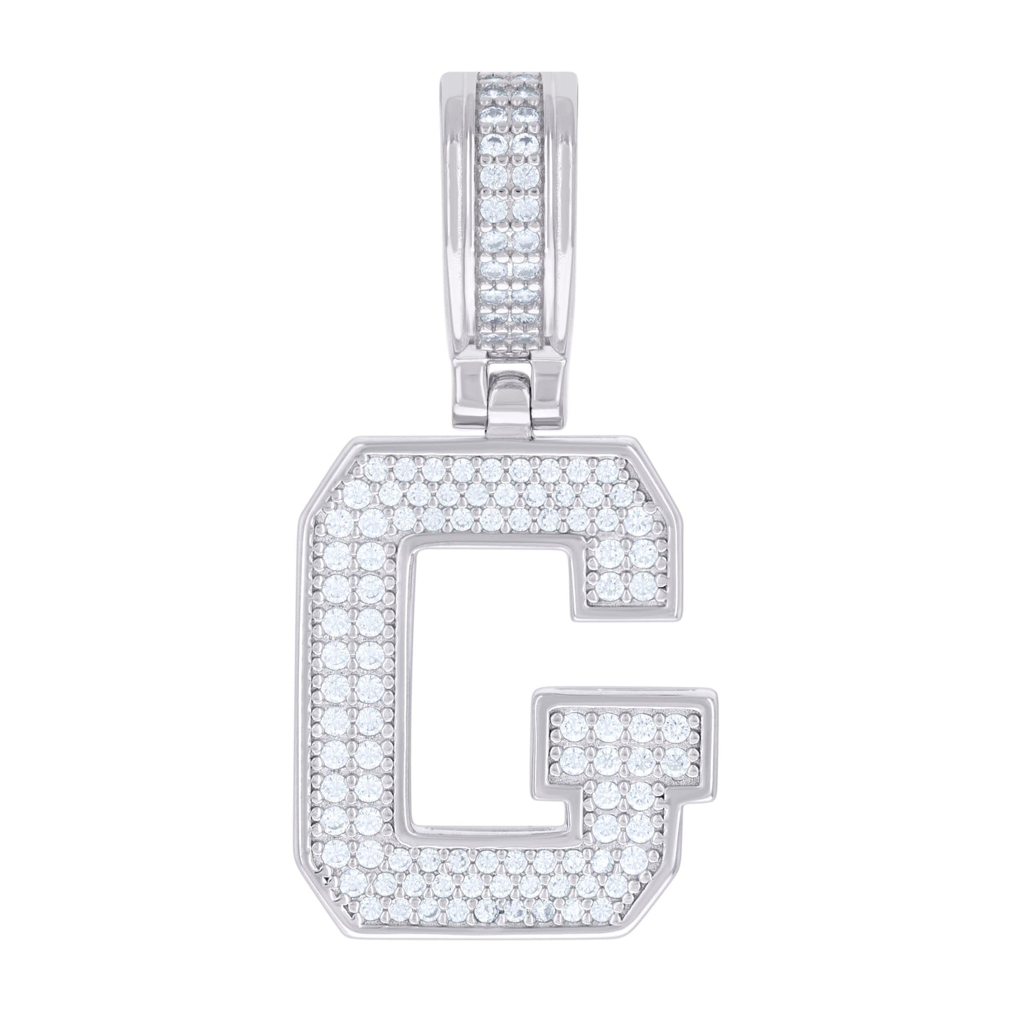 Sterling Silver Or Yellow-tone Unisex 0.50ct Moissanite Initial Alphabet Charm Pendant